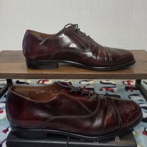 Bruno Magli Mens Charles Dress Shoes Oxford Brown Leather Size 8 M Italy Used in